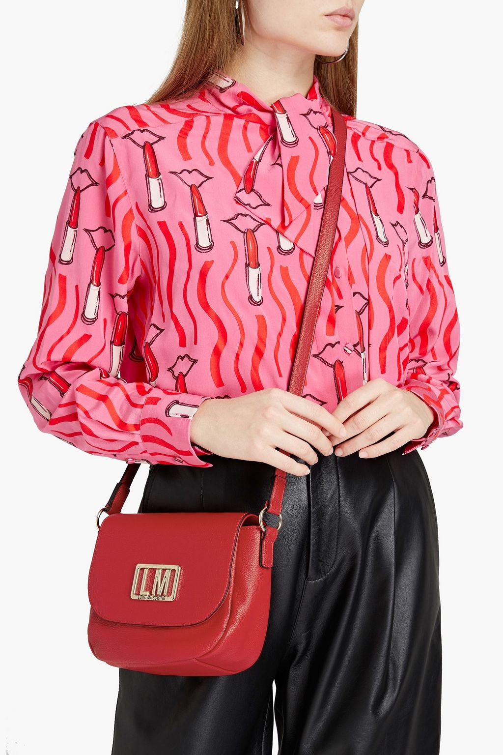 LOVE MOSCHINO Faux pebbled-leather shoulder bag