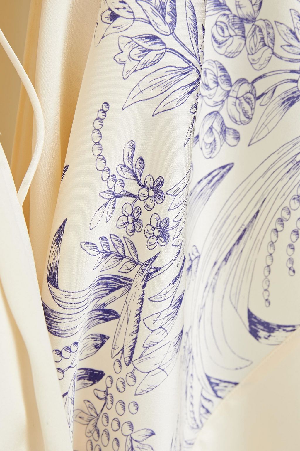 CARINE GILSON Belted floral-print silk-satin kimono