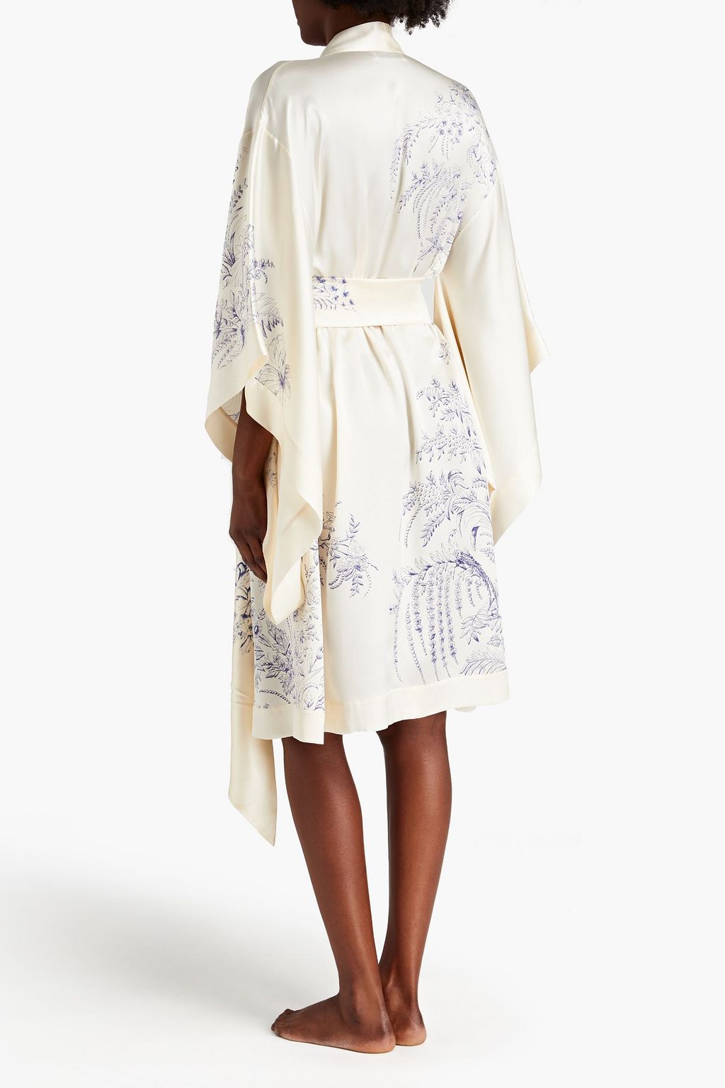 CARINE GILSON Belted floral-print silk-satin kimono