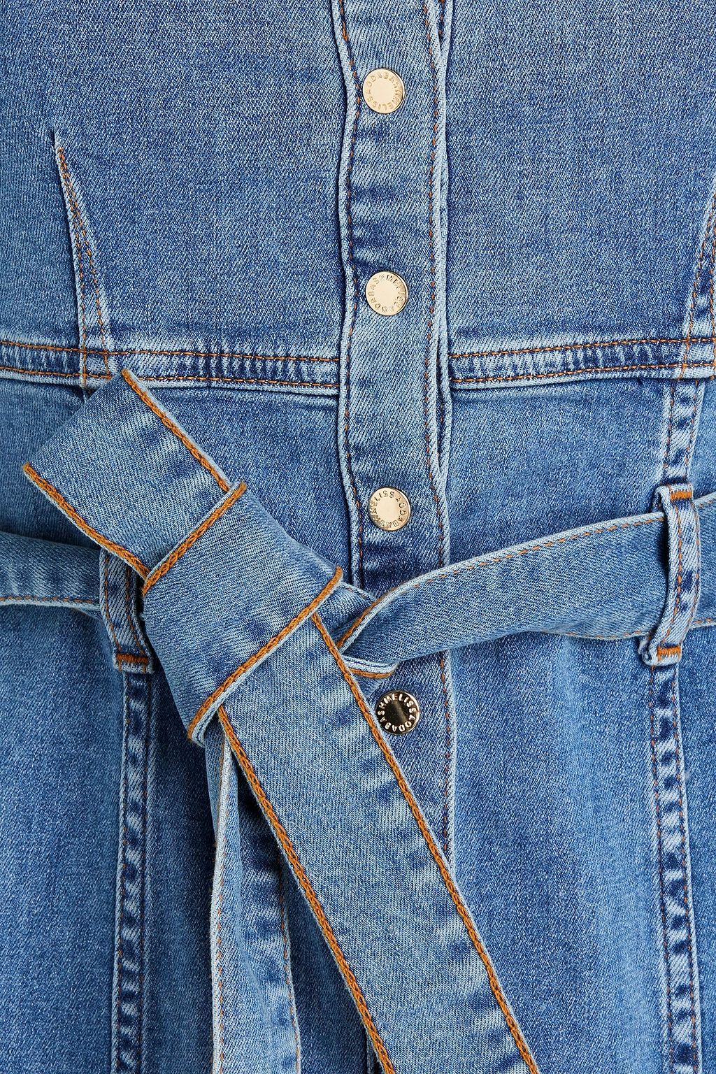 MELISSA ODABASH Ruby belted frayed denim dress