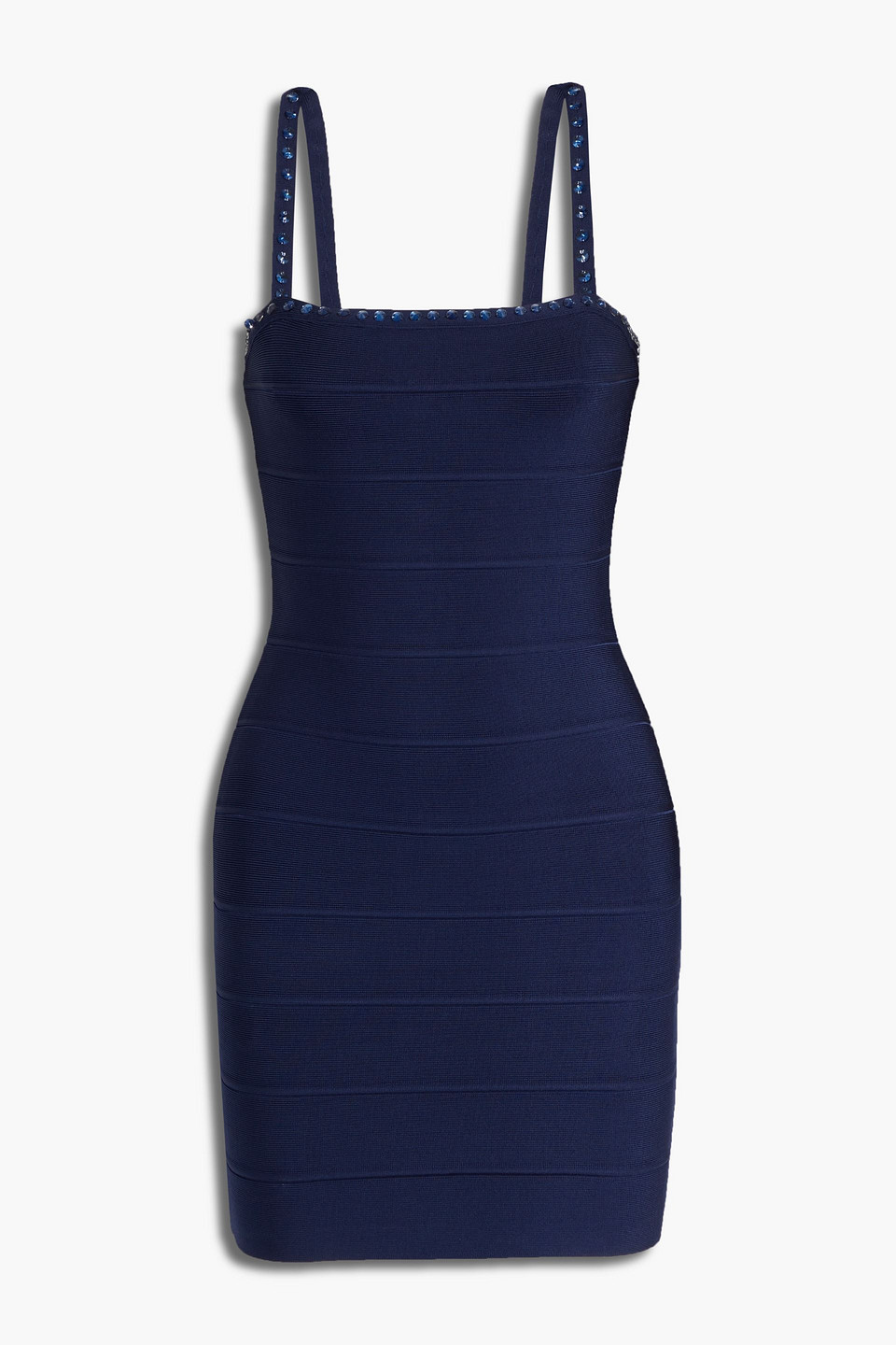 Hervé Léger Crystal-trimmed bandage mini dress