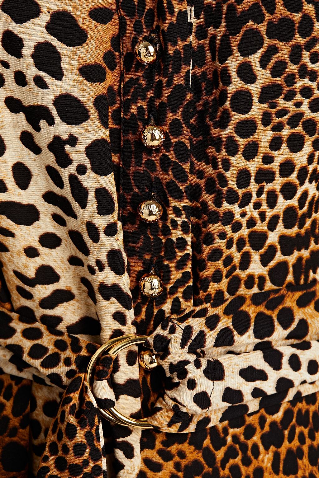 MELISSA ODABASH Sonja belted leopard-print mousseline maxi dress