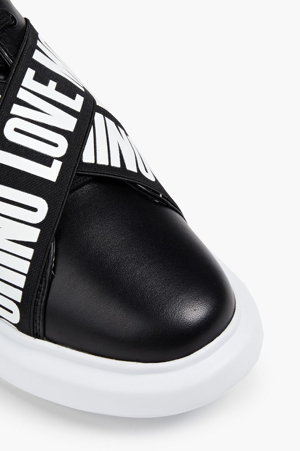 LOVE MOSCHINO Logo-print leather sneakers