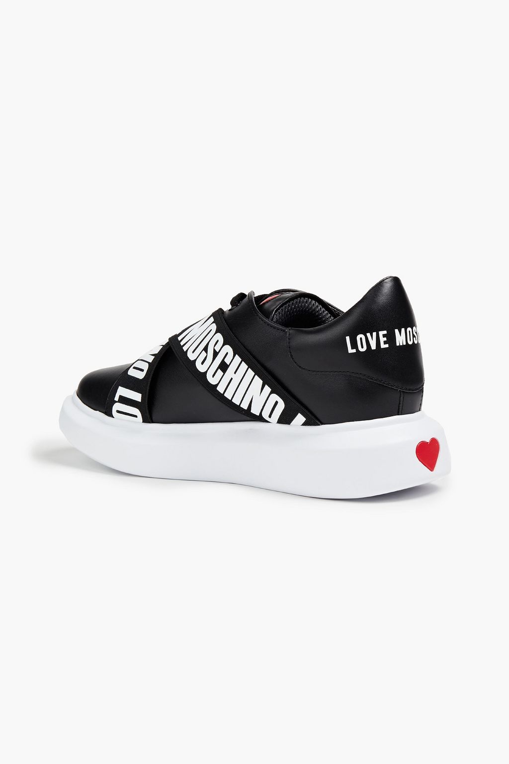 LOVE MOSCHINO Logo-print leather sneakers