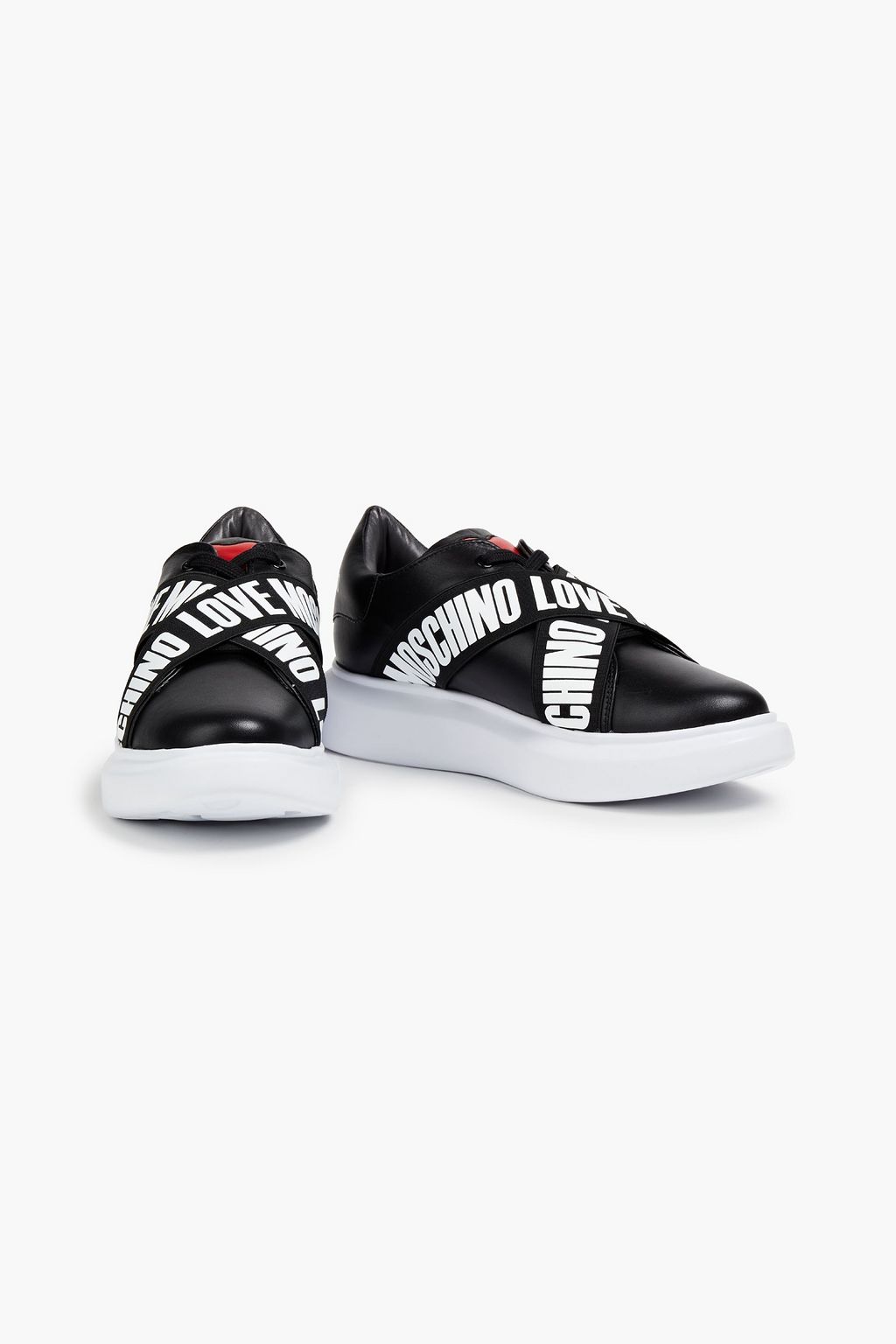 LOVE MOSCHINO Logo-print leather sneakers