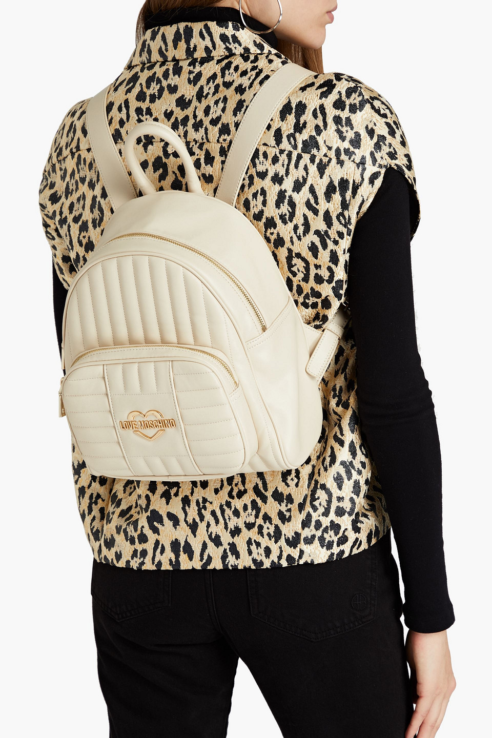 Love Moschino Quilted Faux Leather Backpack