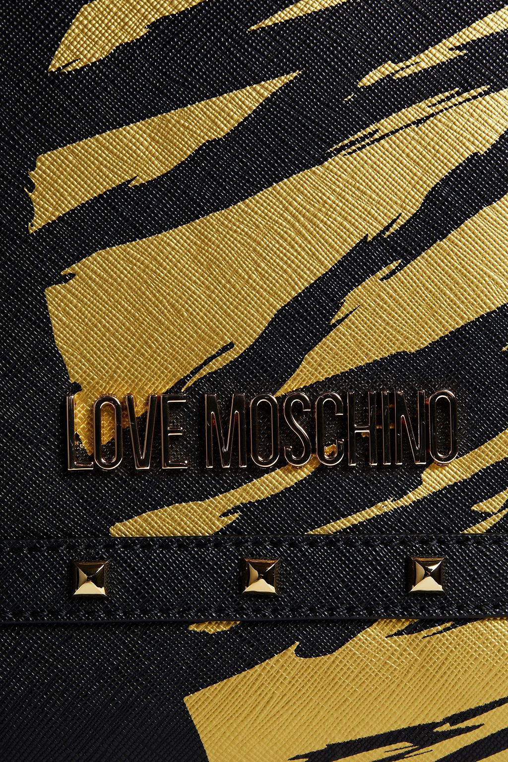 LOVE MOSCHINO Studded printed faux leather backpack