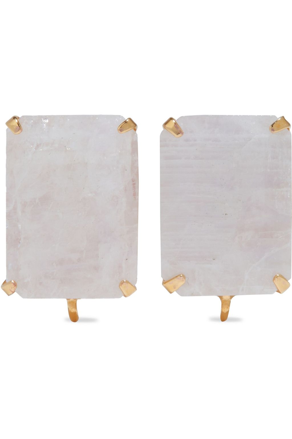 BOUNKIT Gold-tone, moonstone, agate and fluorite earrings