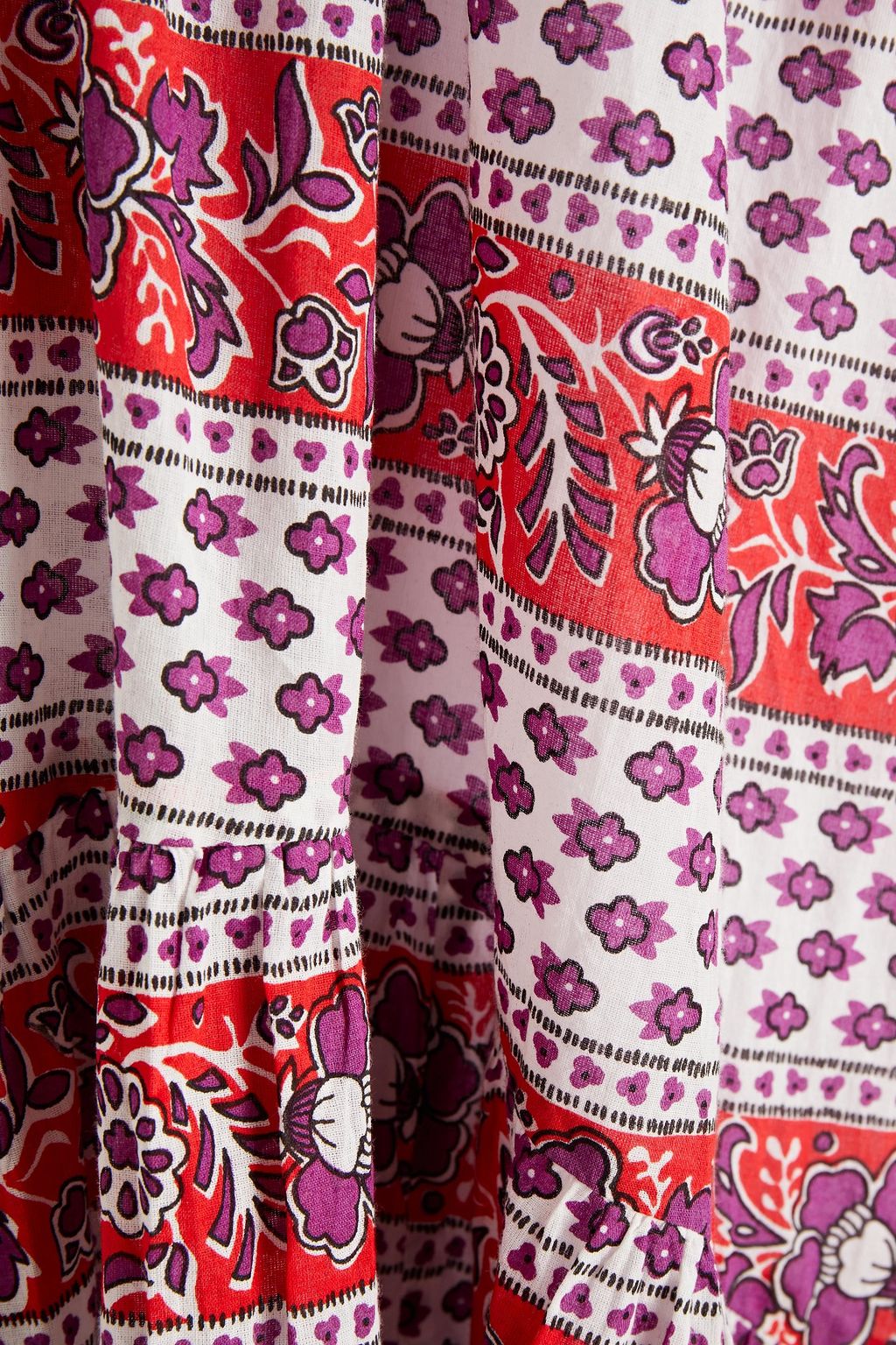 ANTIK BATIK Austin asymmetric ruffled floral-print cotton dress