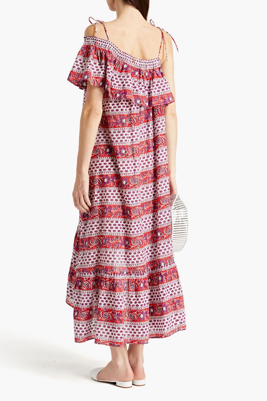 ANTIK BATIK Austin asymmetric ruffled floral-print cotton dress