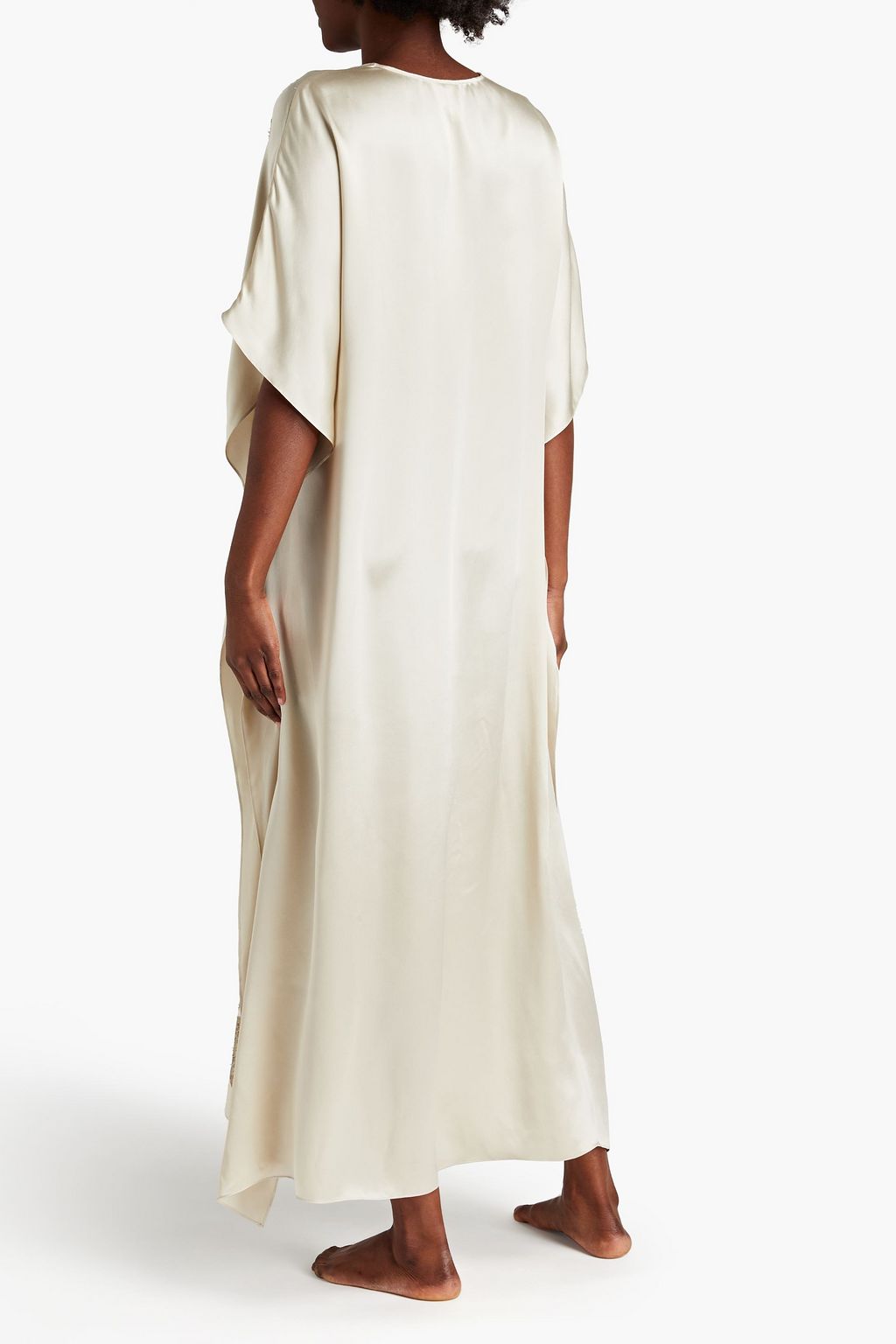 CARINE GILSON Lace-trimmed silk-satin nightdress