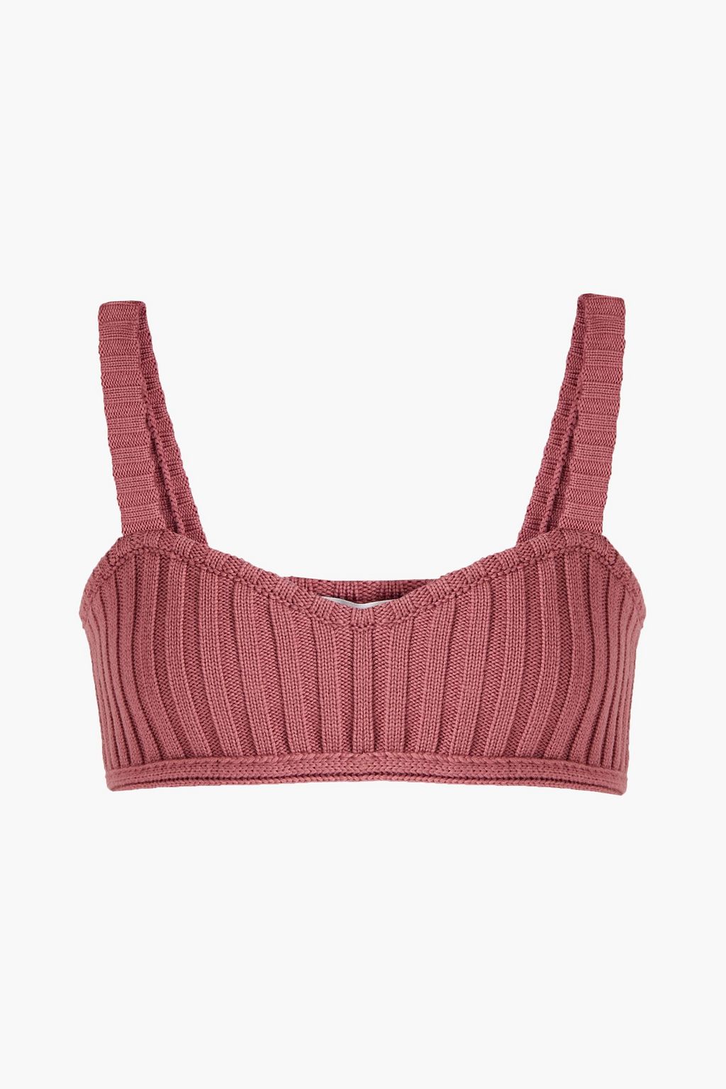 VALENTINO GARAVANI Ribbed wool bra top