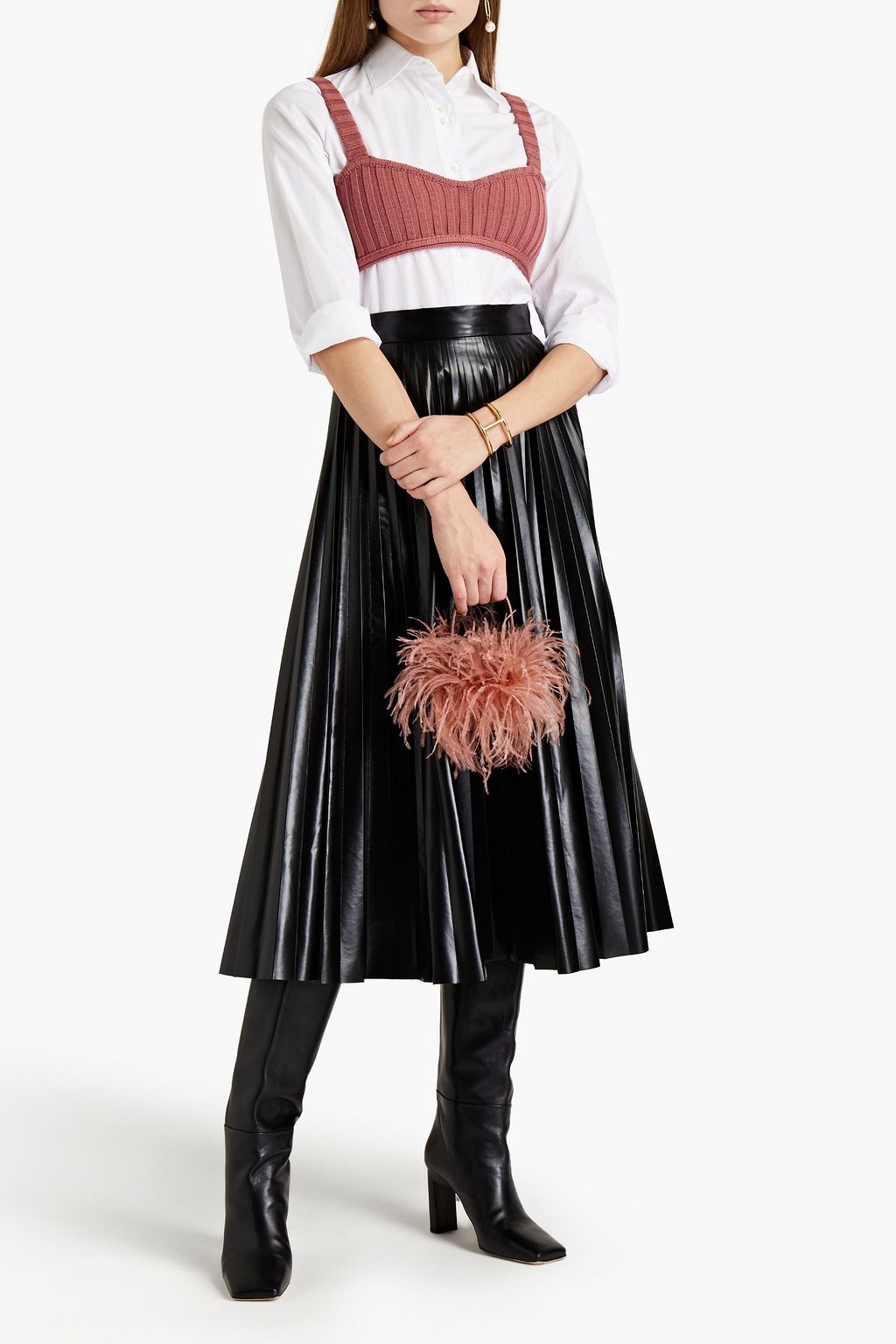 VALENTINO GARAVANI Ribbed wool bra top