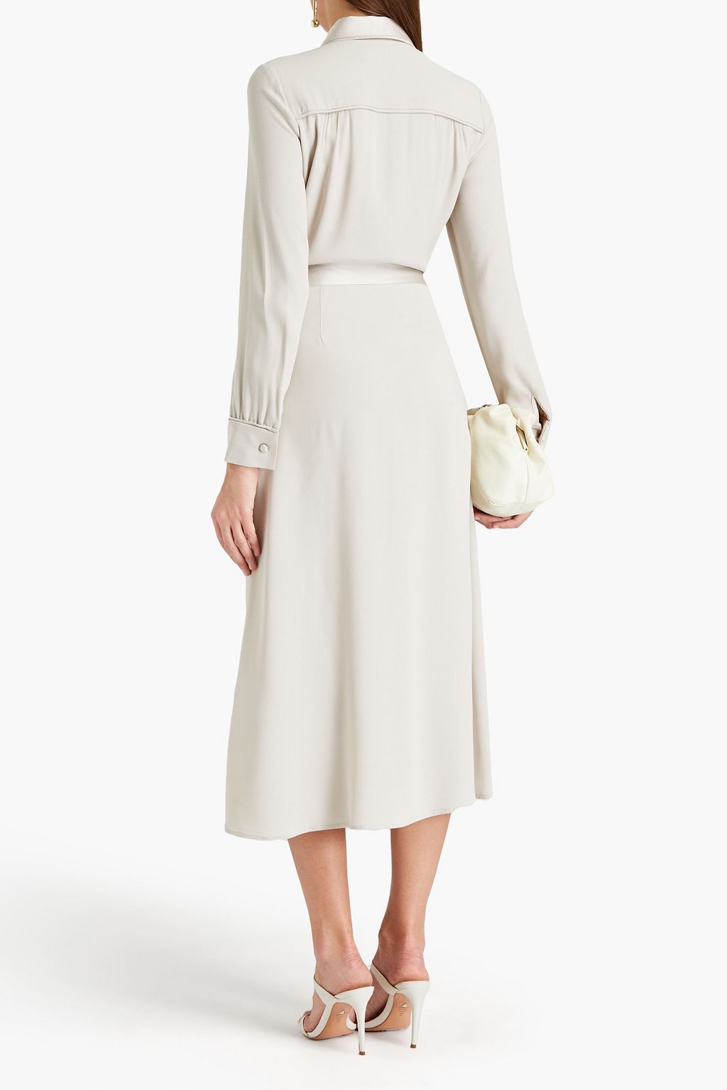 GOAT Lori gathered cady midi shirt dress