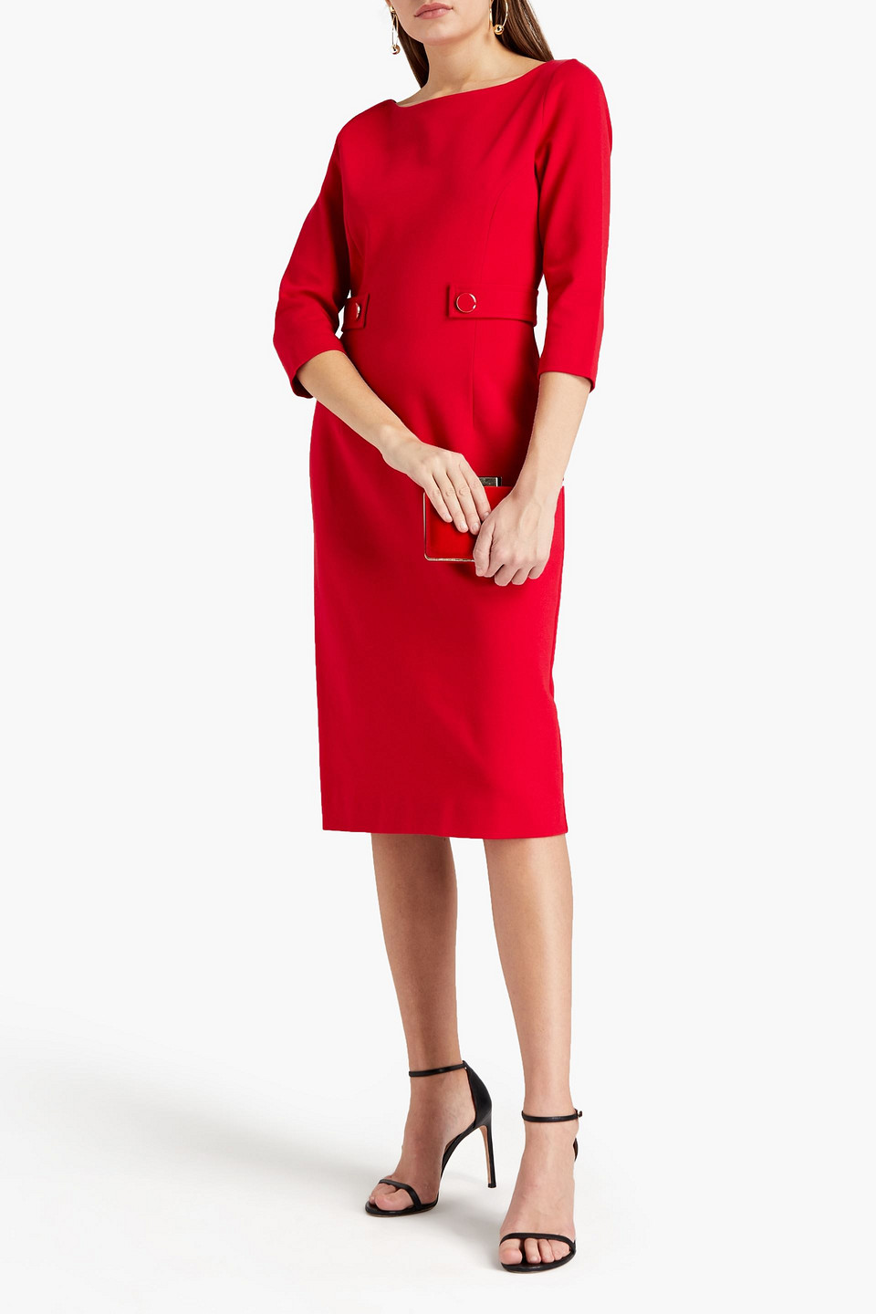 Goat Lorette Jersey Midi Dress In Burgundy