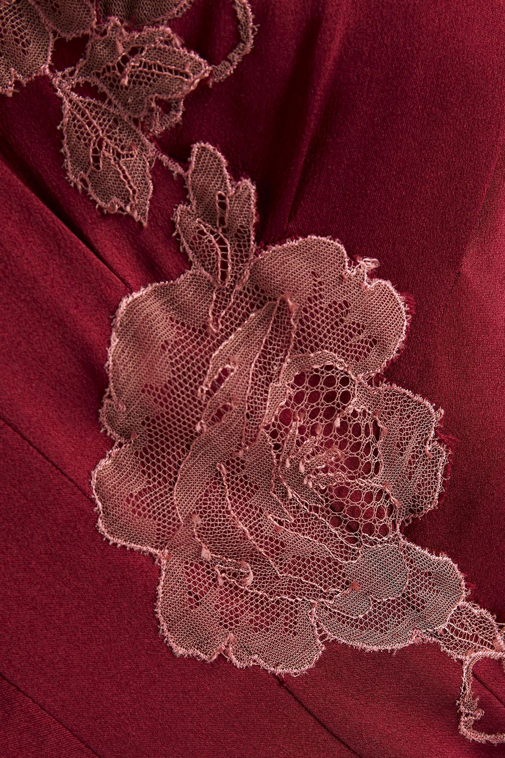 CARINE GILSON Lace-trimmed silk-satin robe