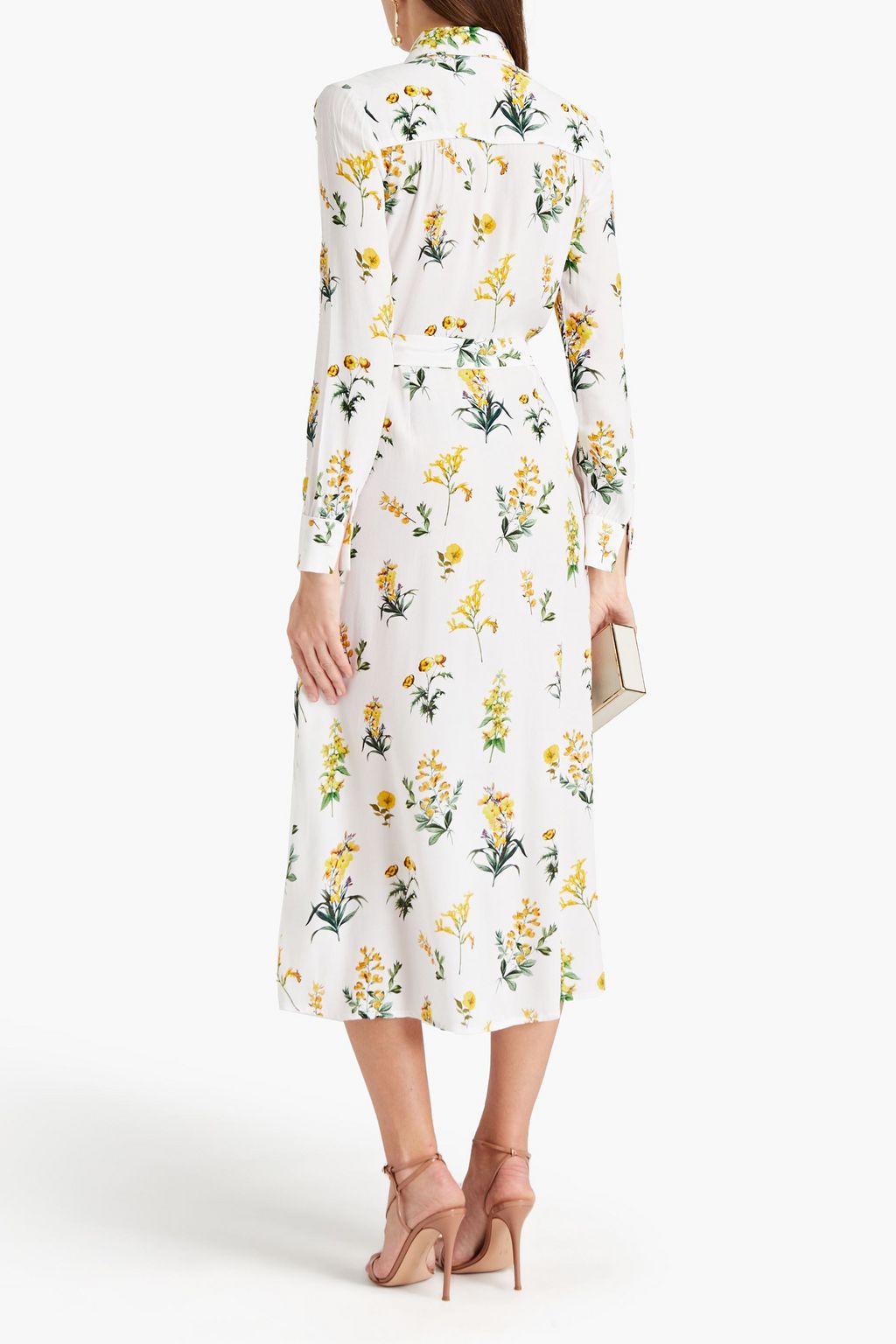 GOAT Livia floral-print crepe de chine midi shirt dress