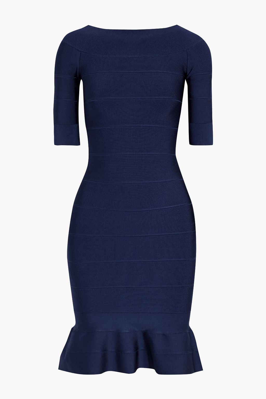 Navy Fluted bandage dress | Sale up to ...