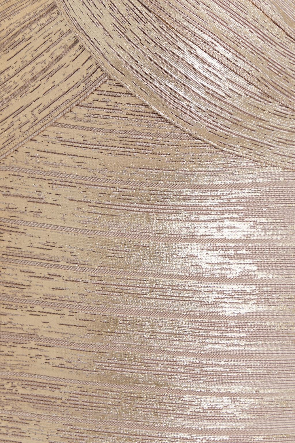 HERVÉ LÉGER Metallic coated bandage dress
