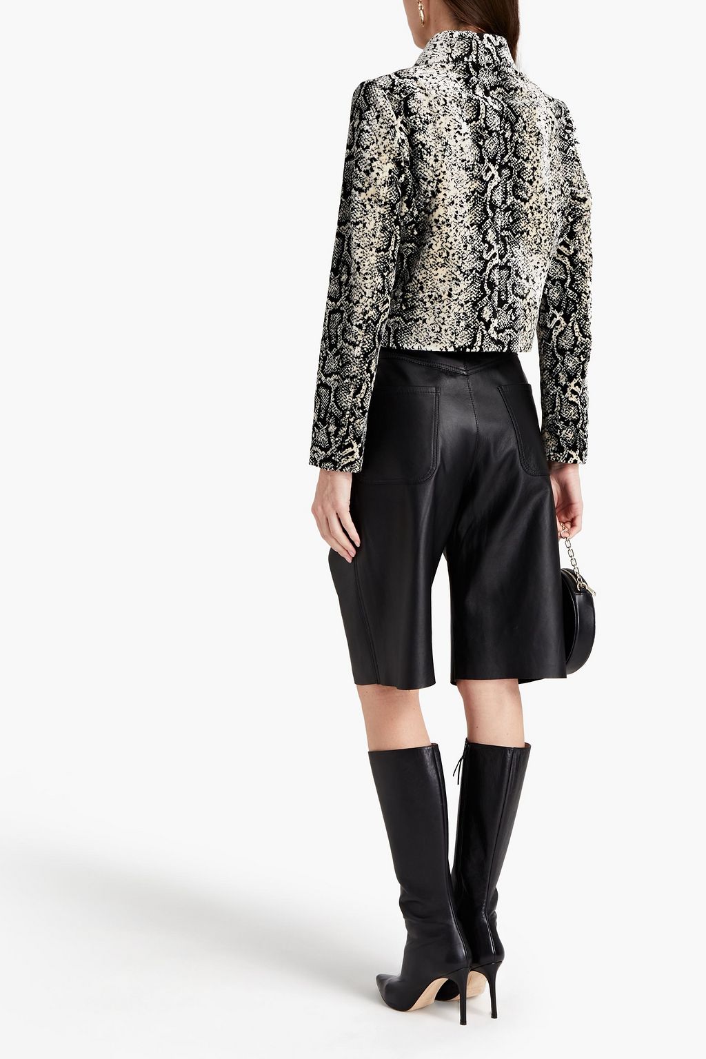 GIAMBATTISTA VALLI Cropped snake-print velvet jacket