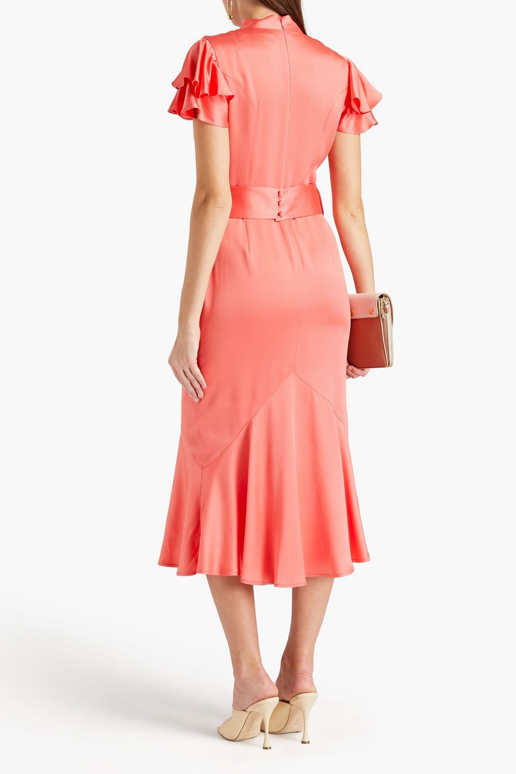 GOAT Kimberley pussy-bow satin midi dress