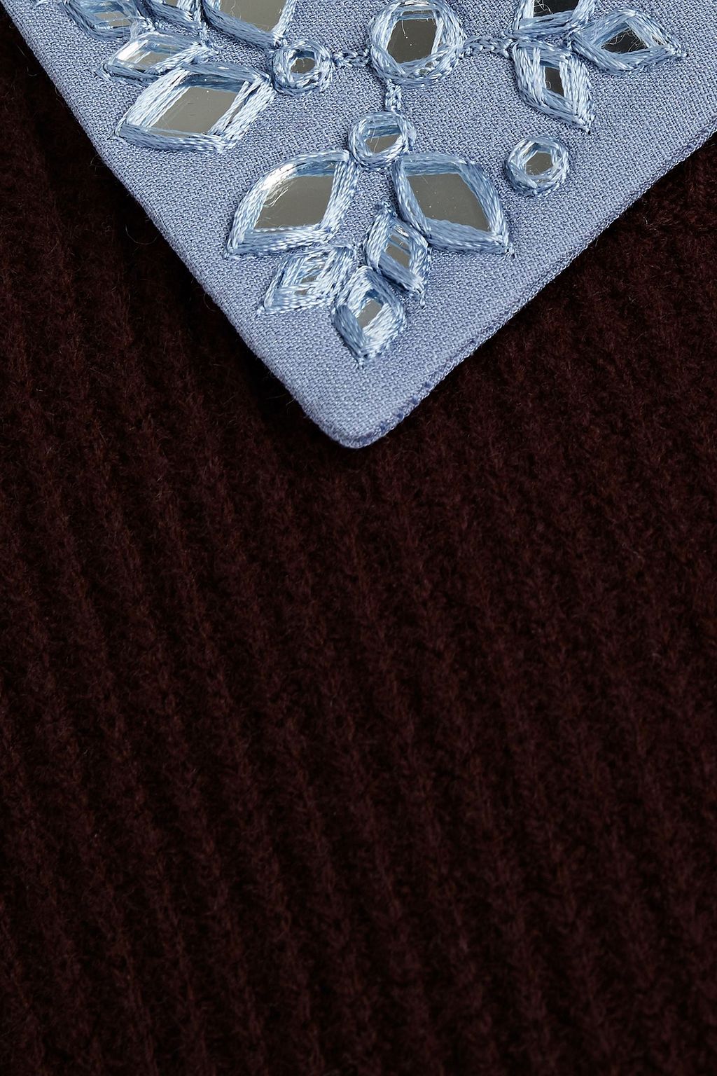 VALENTINO GARAVANI Embellished ribbed cashmere sweater