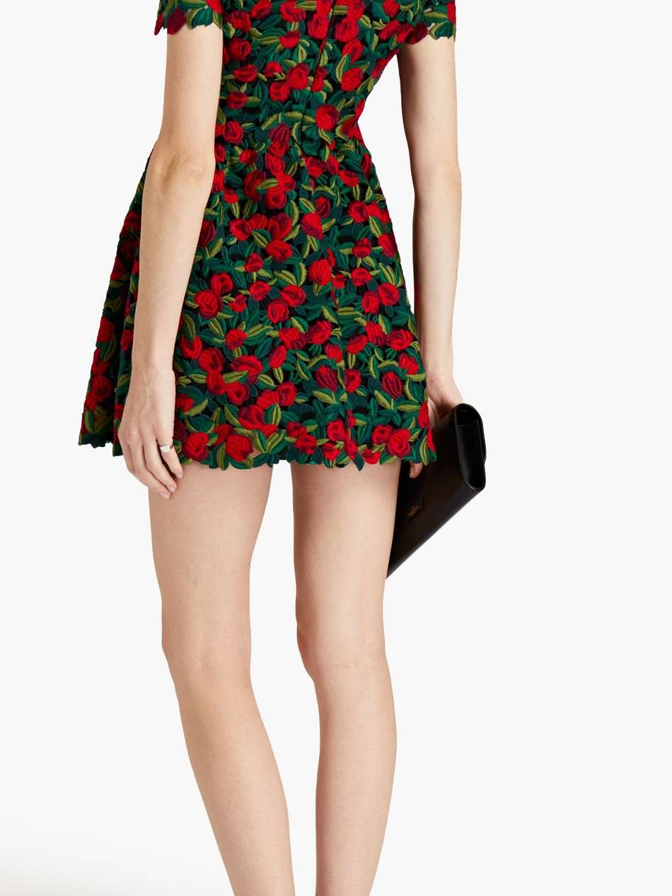 cotton-blend lace mini dress