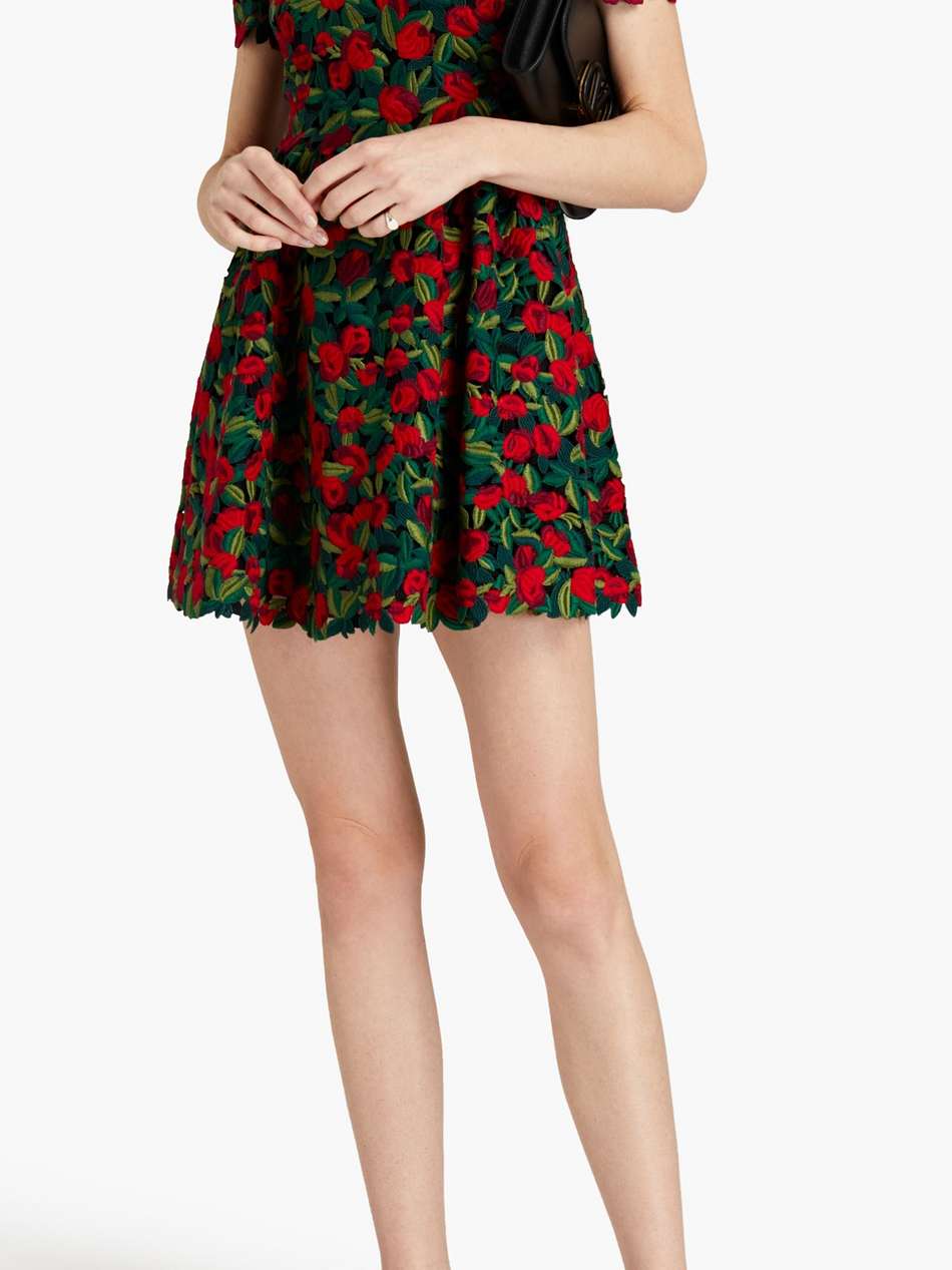 cotton-blend lace mini dress