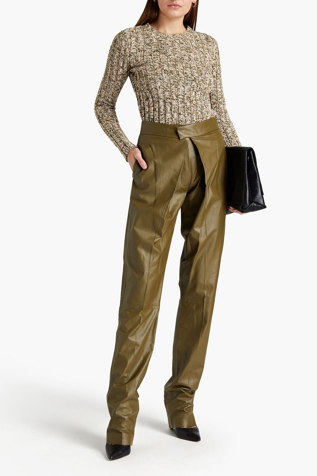 VALENTINO GARAVANI Marled cashmere and cotton-blend sweater