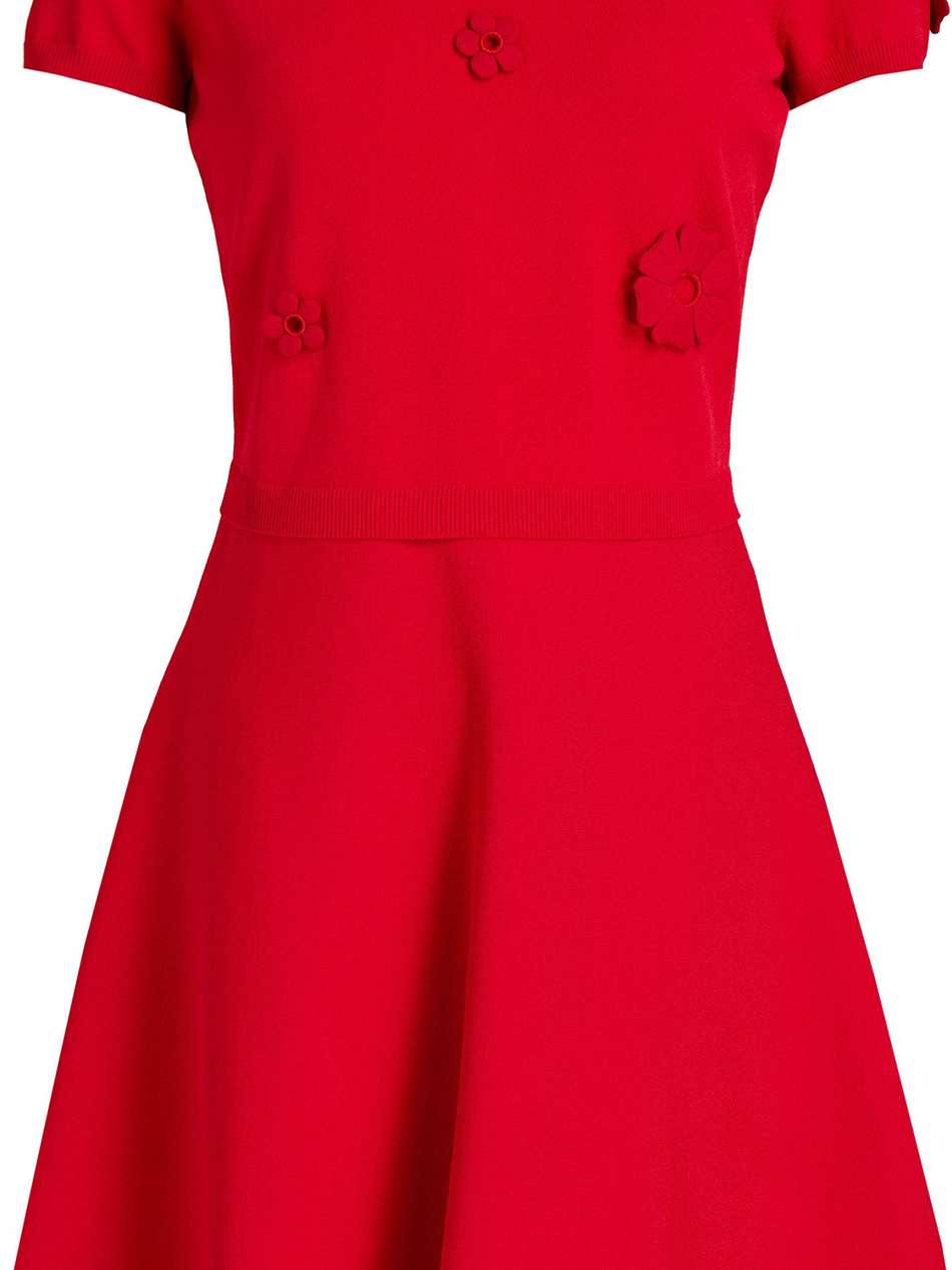 floral-appliquéd stretch-knit mini dress