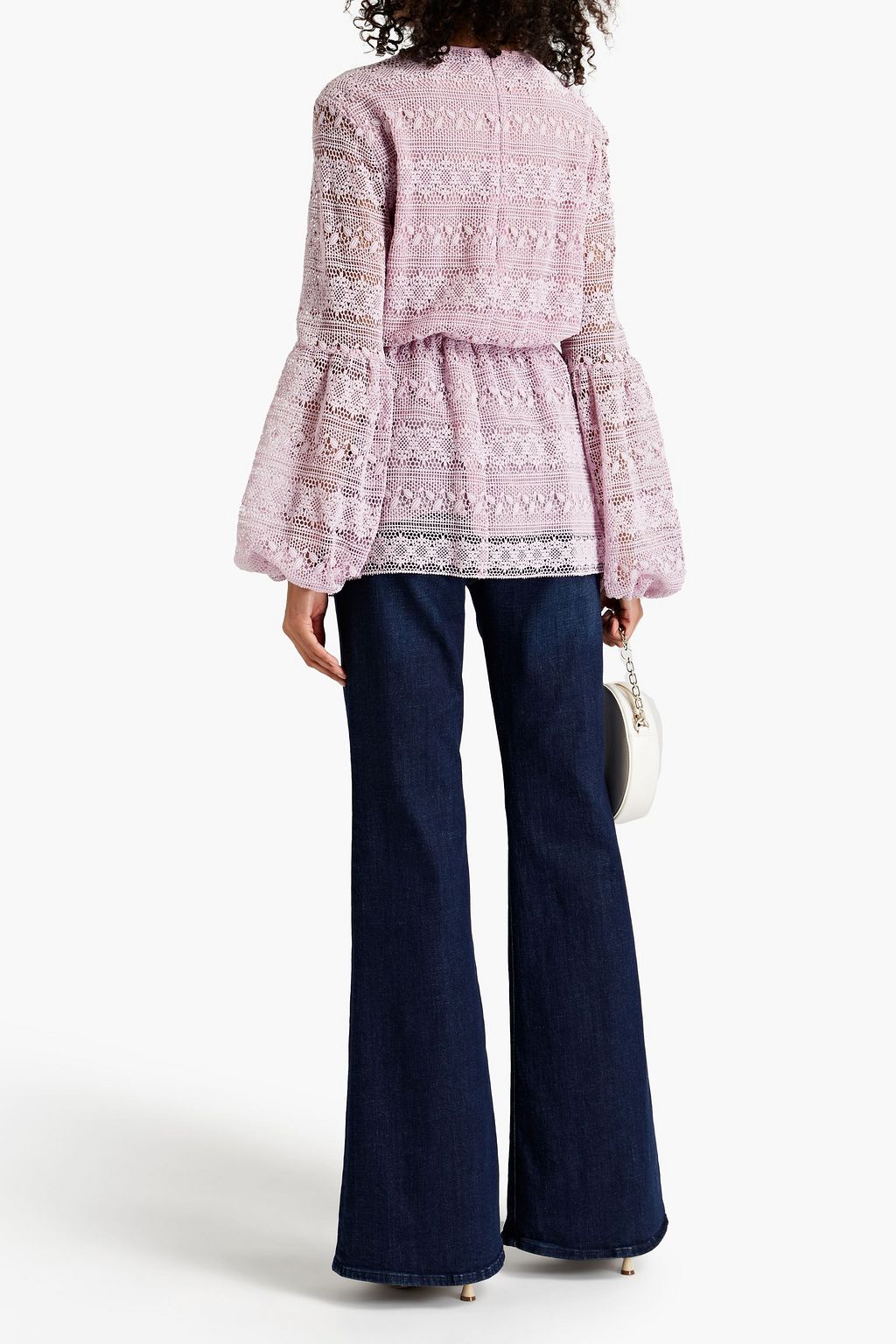 GIAMBATTISTA VALLI Cotton-blend macramé blouse