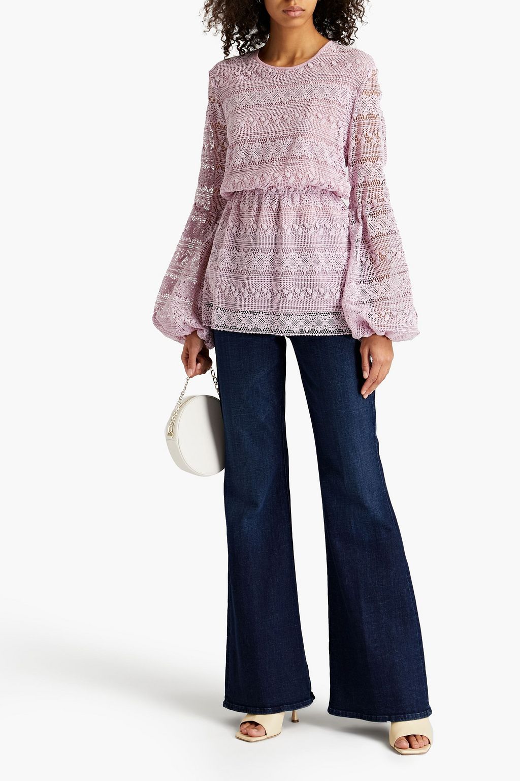GIAMBATTISTA VALLI Cotton-blend macramé blouse