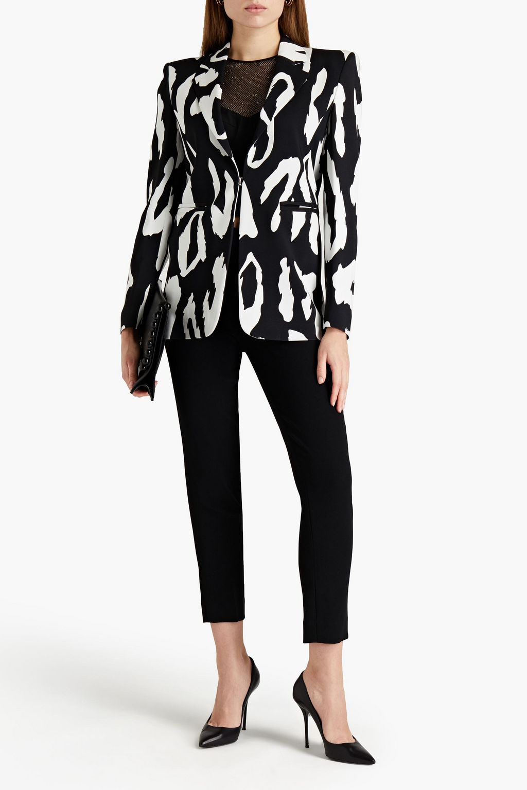 JUST CAVALLI Printed crepe de chine blazer
