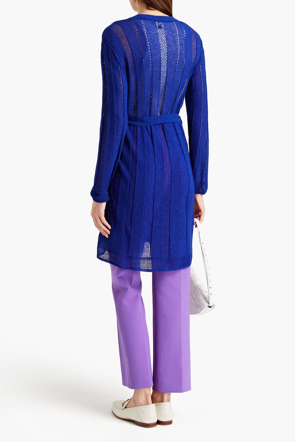 M MISSONI Belted pointelle-knit cardigan