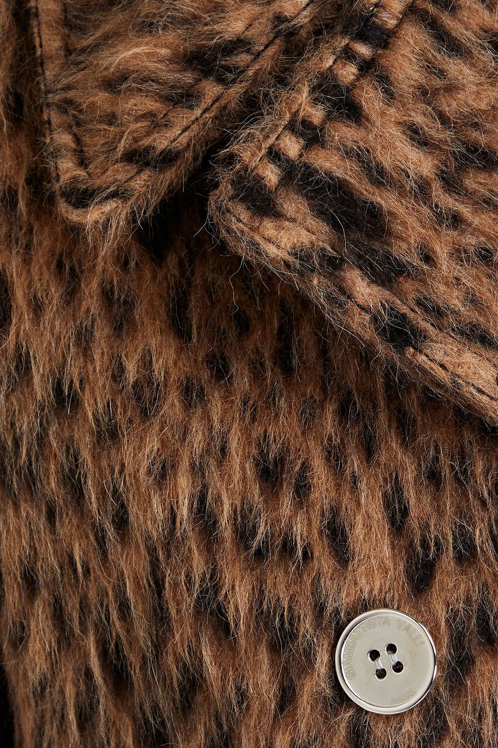 GIAMBATTISTA VALLI Double-breasted brushed leopard-print wool blend coat