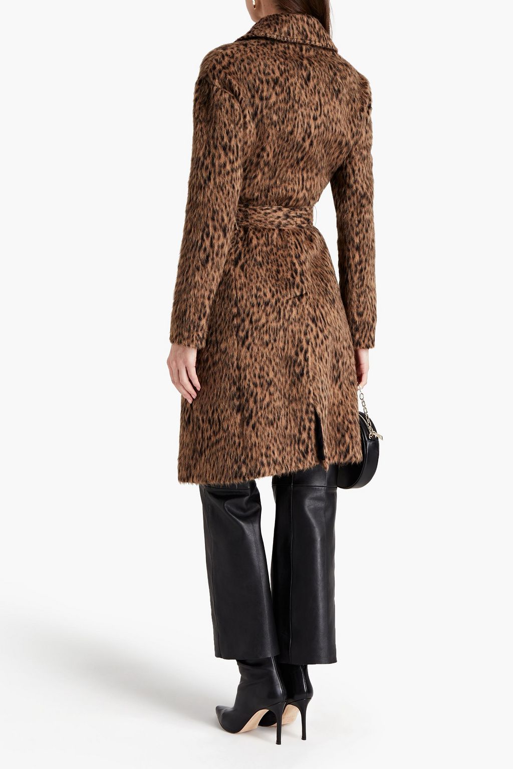 GIAMBATTISTA VALLI Double-breasted brushed leopard-print wool blend coat