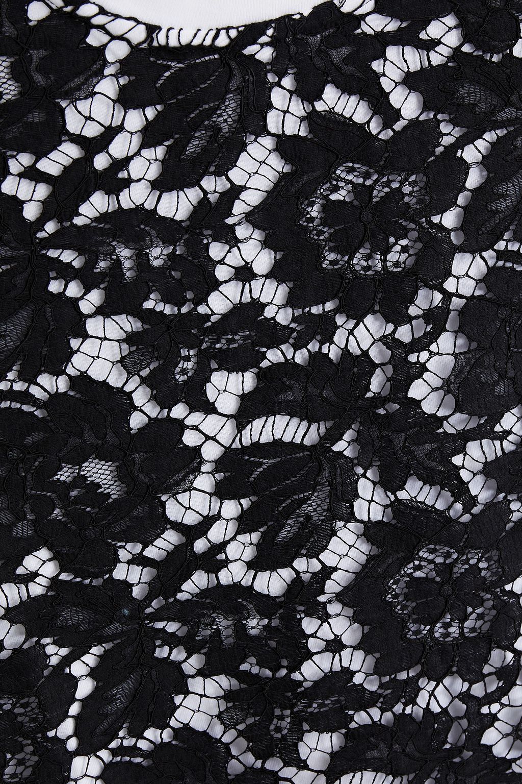 VALENTINO GARAVANI Lace-paneled cotton-jersey T-shirt