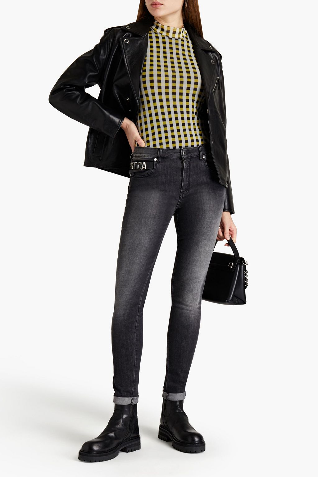 JUST CAVALLI Appliquéd mid-rise skinny jeans
