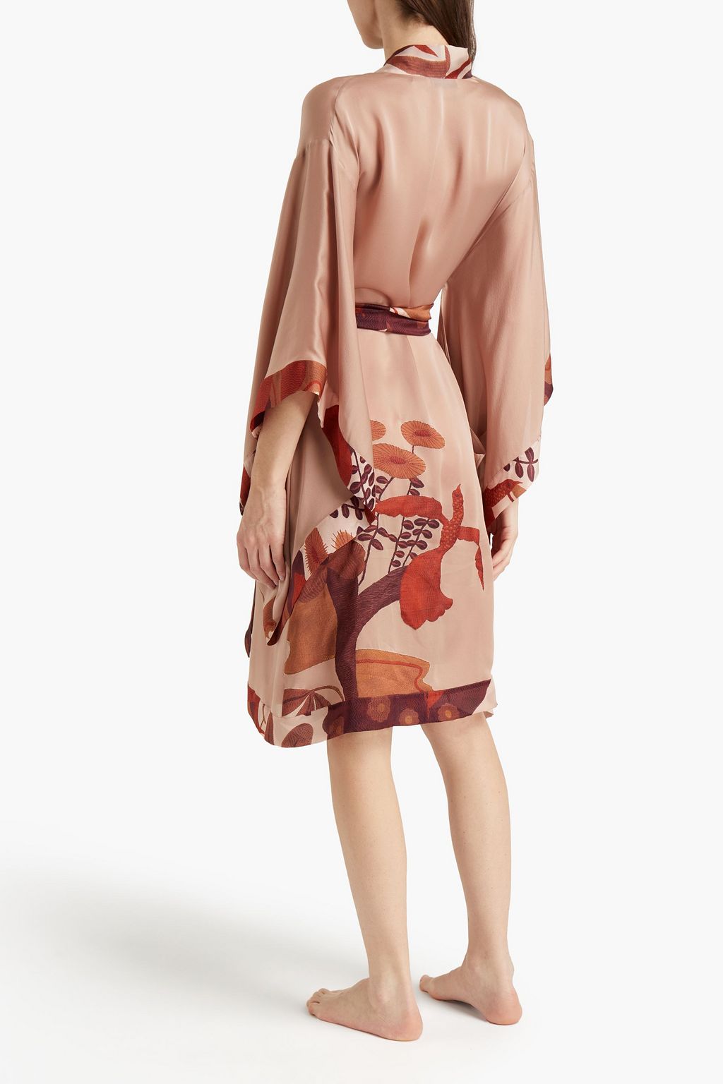 CARINE GILSON Belted printed silk kimono