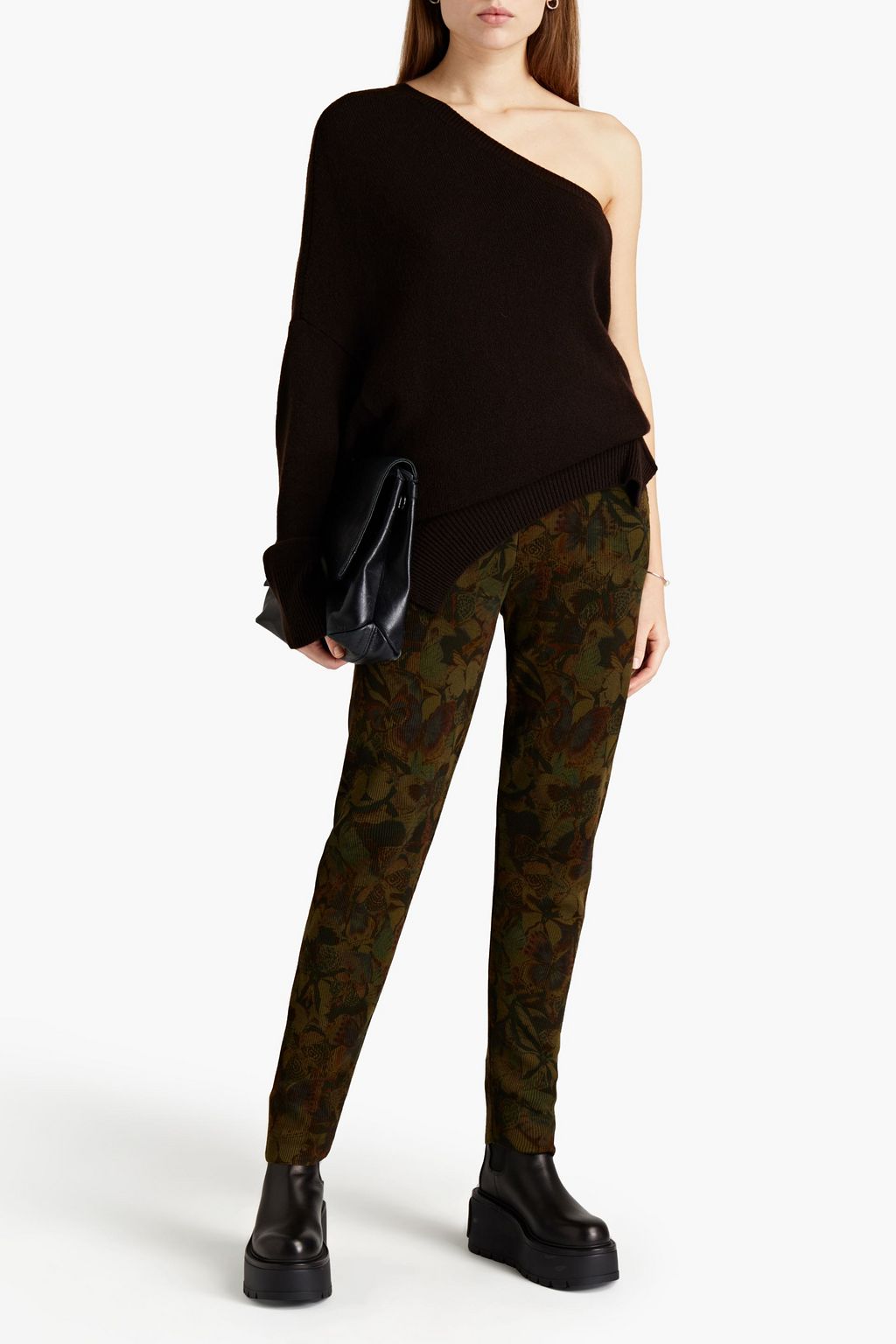 VALENTINO GARAVANI Oversized one-shoulder cashmere sweater