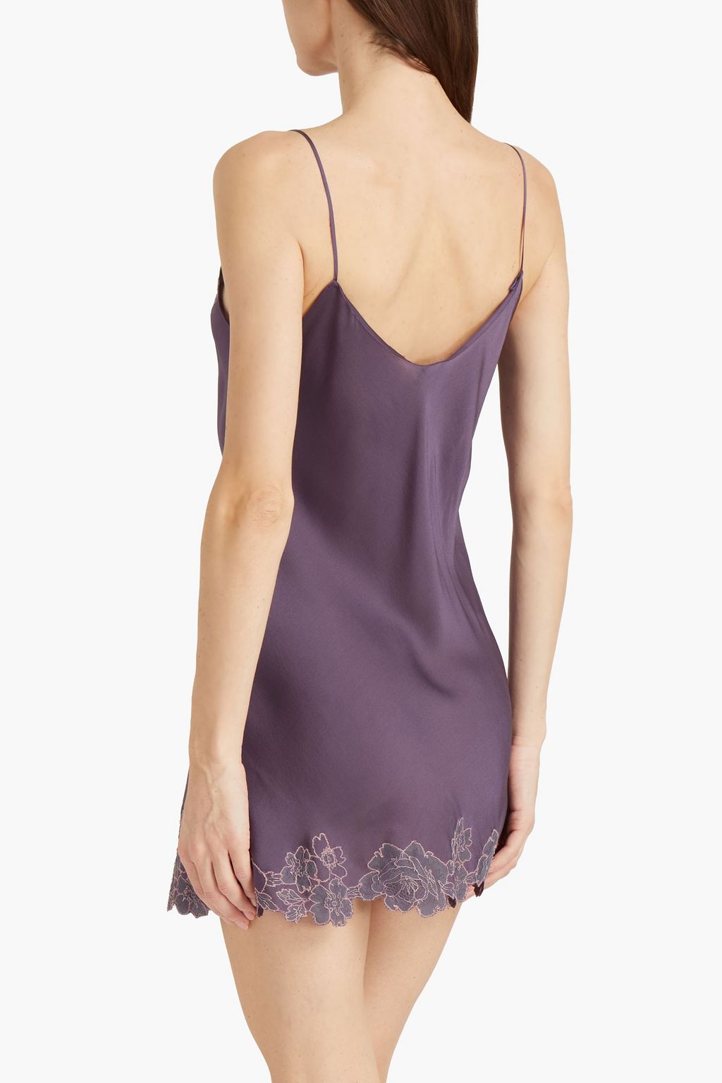 CARINE GILSON Lace-trimmed silk chemise
