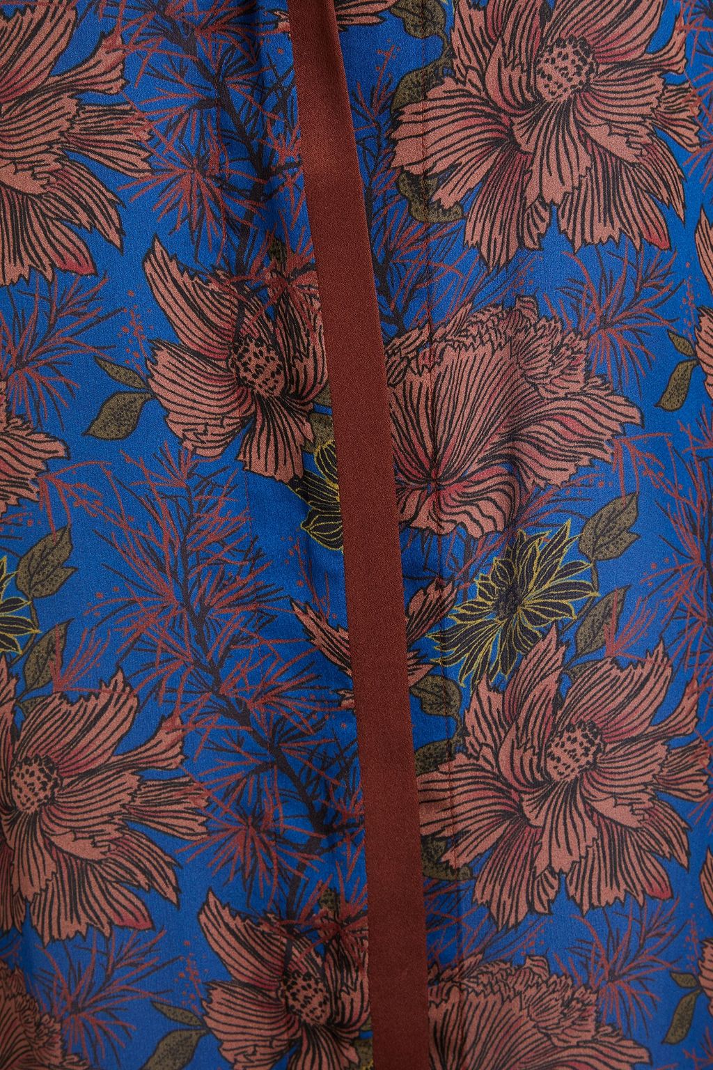 CARINE GILSON Satin-trimmed floral-print silk pajama top