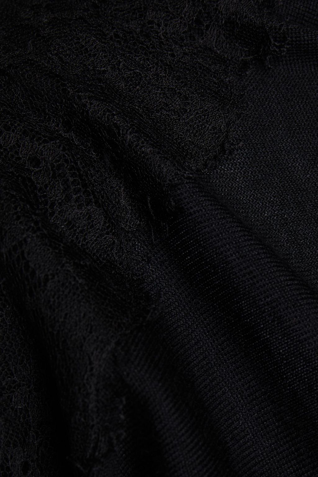 VALENTINO GARAVANI Lace-trimmed wool-blend sweater