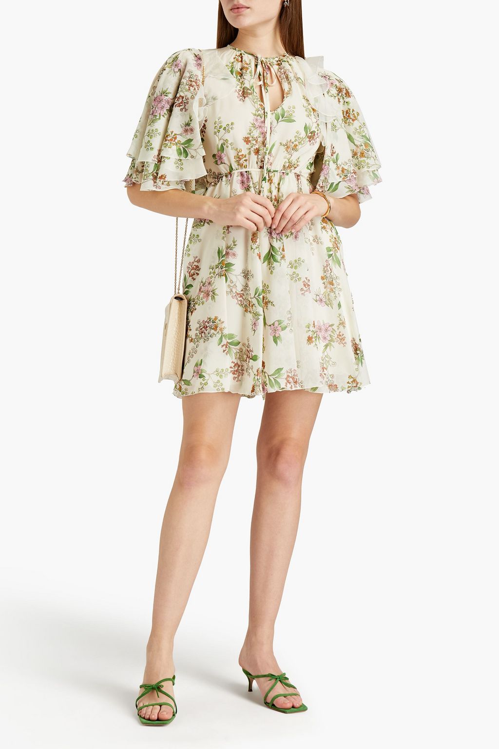 GIAMBATTISTA VALLI Ruffled floral-print silk-chiffon mini dress