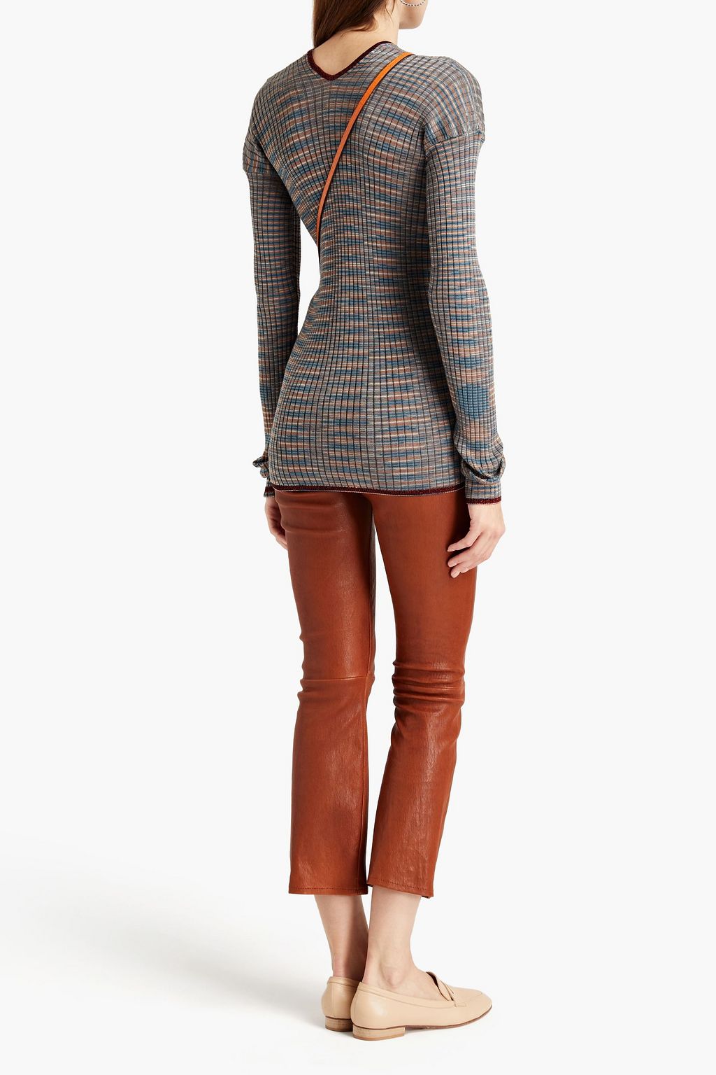 M MISSONI Mélange ribbed crochet-knit sweater
