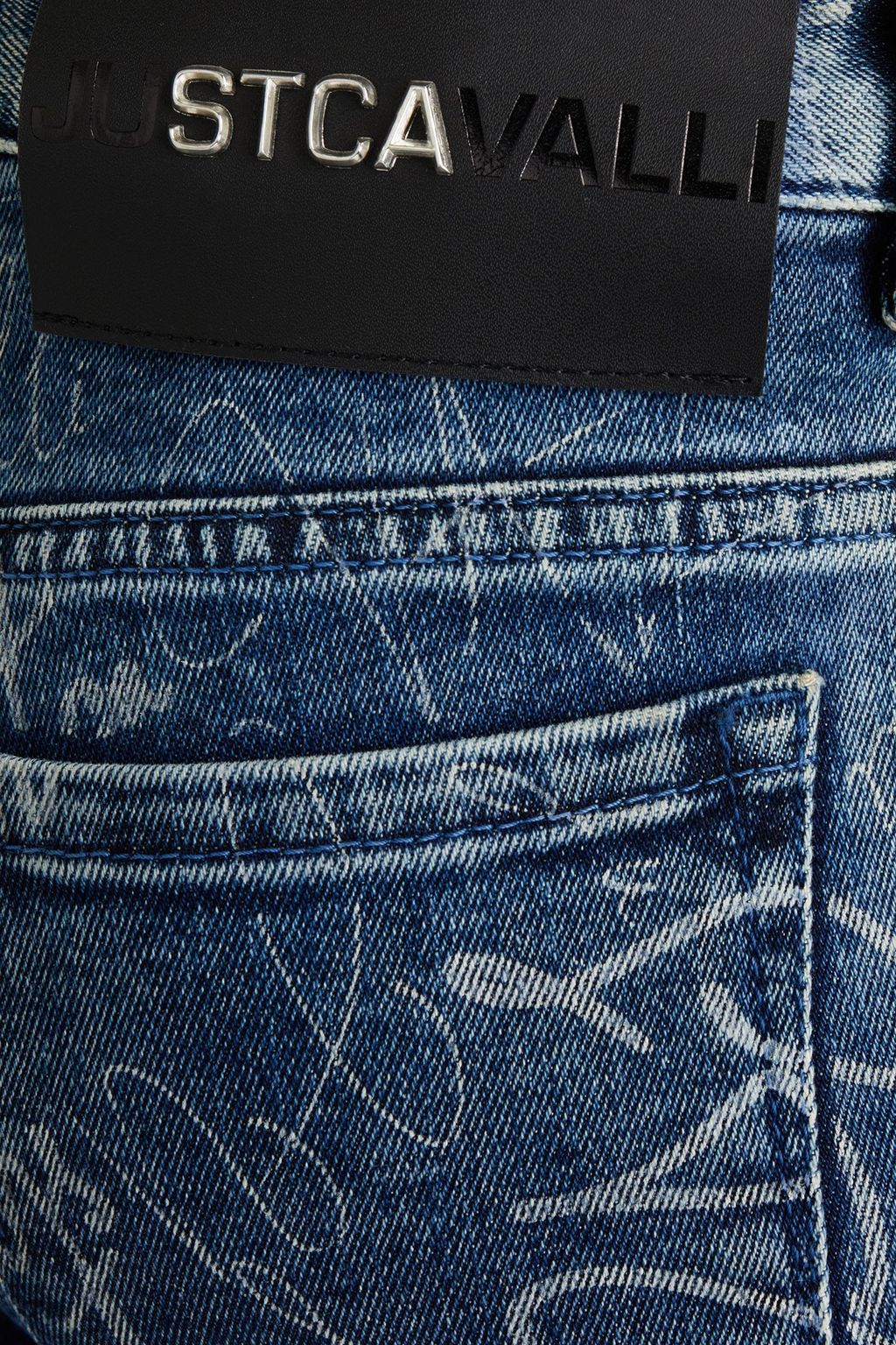 JUST CAVALLI Printed mid-rise slim-leg jeans