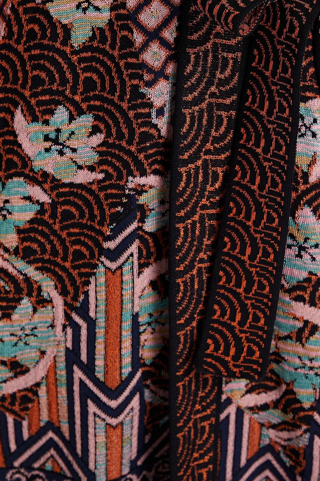 M MISSONI Belted jacquard-knit cardigan