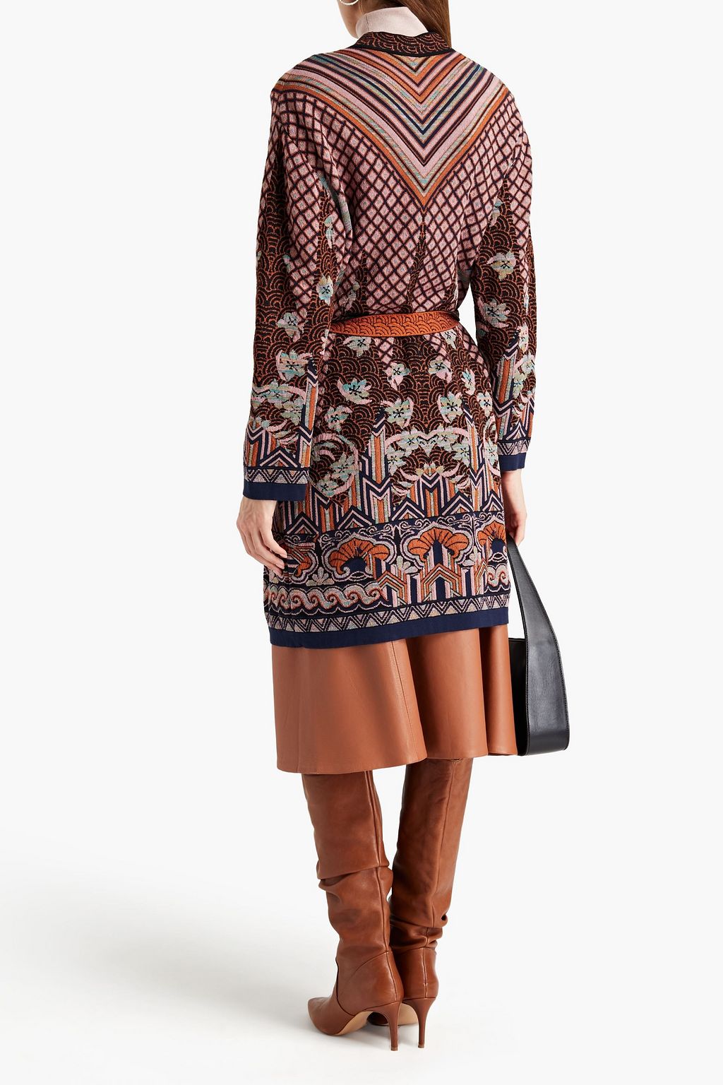 M MISSONI Belted jacquard-knit cardigan