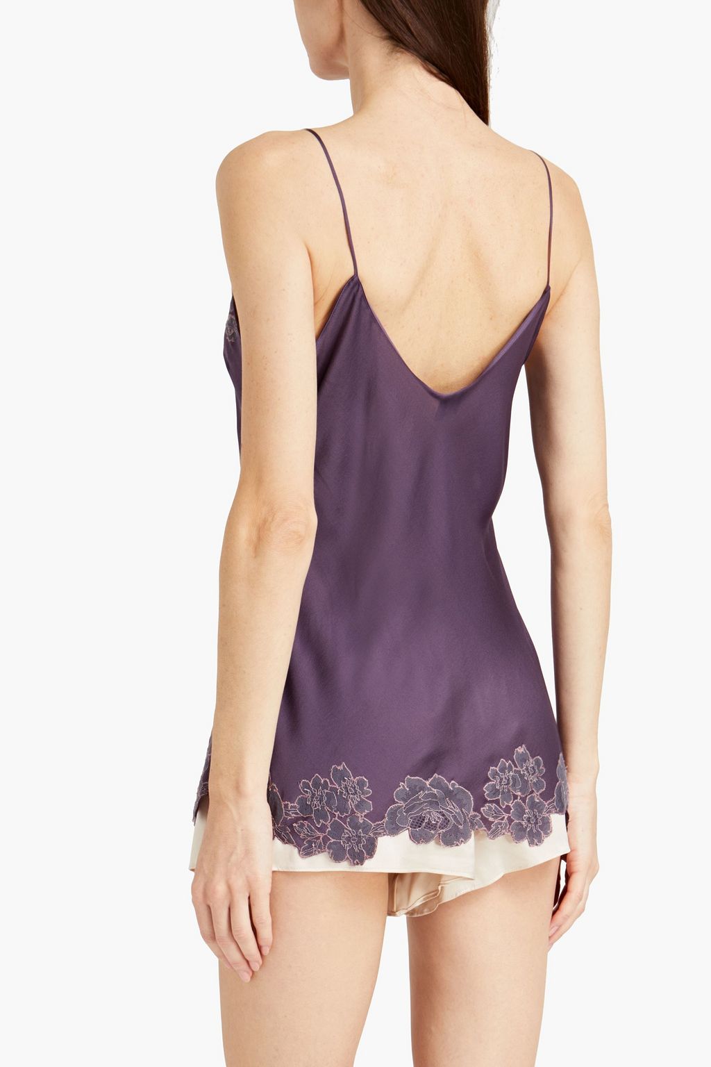CARINE GILSON Lace-trimmed silk camisole
