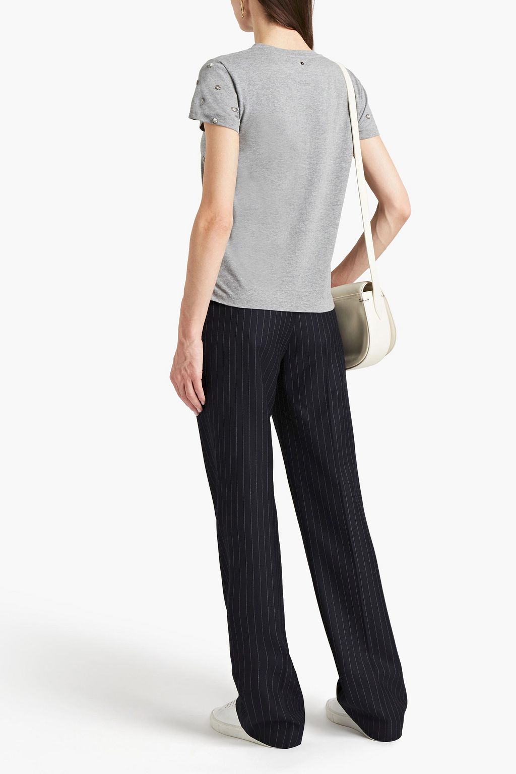 VALENTINO GARAVANI Bead-embellished cotton-jersey T-shirt